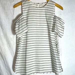 NWT NORDSTROM COLLECTION White Women's Striped Blouse Sz S